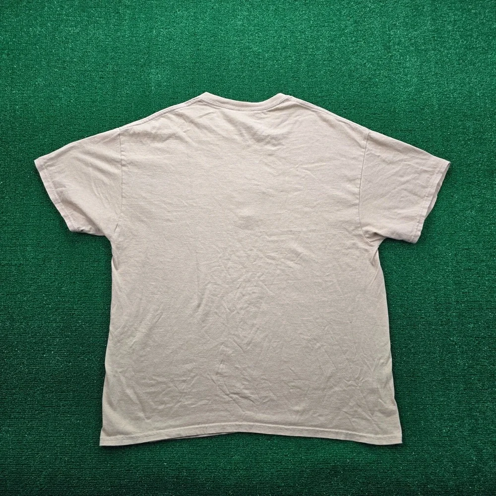 Handcrafted Bourbon Whiskey‎ Tshirt Mens XL Tan Embroidered Whiskey Glass Tee